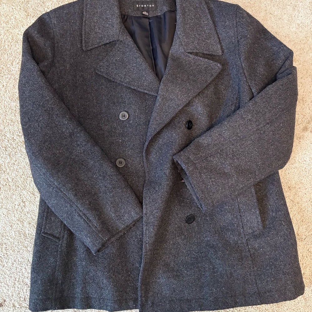 Braetan Charcoal Pea Coat